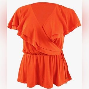 Ralph Lauren Women's Surplice Top Tangerine